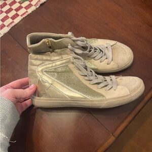 ShuShop Gold and Cream High-Top Sneakers